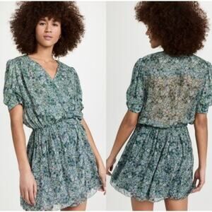 ZADIG & VOLTAIRE Women's XS Liberty Garden Mini Dress Boho Sheer Floral Brunch